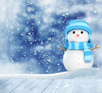 Snowman Blue Background Scarf Photo On
