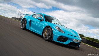 Porsche Cayman Gt4 Color Miami Blue Front Three