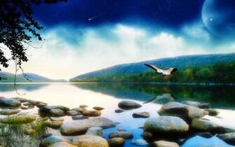 Stork On A Lake Wallpaper