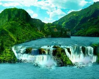 Tropical Waterfall Desktop Pc And Mac Wallpaper