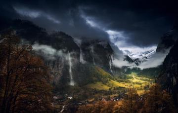 Wallpaper Autumn The Sky Clouds Mountains Switzerland