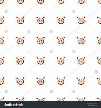 Cute Pig Nose Seamless Pattern Isolated On White Background