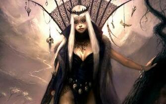 Fantasy Girl Goth Wallpaper Stock Photos