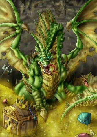 Green Dragons Wallpaper Background