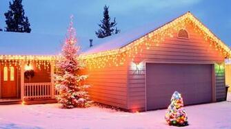 Christmas House Decorations Desktop Pc And Mac Wallpaper