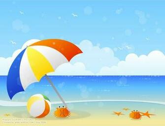 Summer Beach Scene Wallpaper Vector