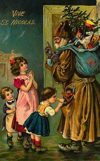 Antique Card Claus Santa Antiques Center