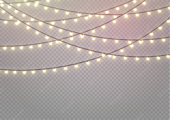 Christmas Lights On Transparent Wallpaper