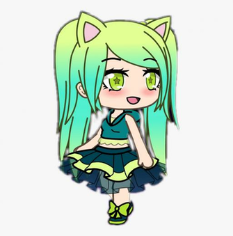 Green Gachaverse Girl With Clear Background