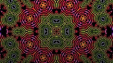 Abstract Multicolor Patterns Psychedelic Digital Art Background
