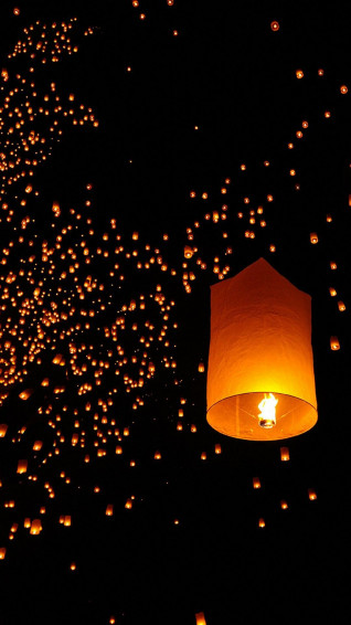 Phone 1080p Lanterns Background Wallpaper