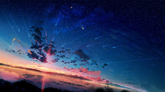 Starry Anime Sunset Wallpaper