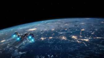Earth Spaceship Space Planet Sci Fi 4k Wallpaper iPhone HD Phone