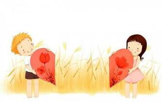 Boy And Girl Cartoon Couple Wallpaper Themes