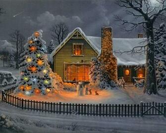 Christmas Houses Desktop Wallpaper Top
