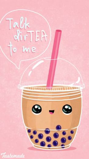 Boba Tea Cellphone Background Lock Screen Wallpaper For iPhone