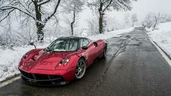 Red Cars Pagani Huayra Winter Super Car Wallpaper No