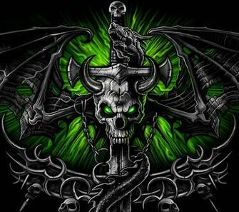 Green Skull Wallpaper