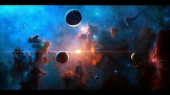 Moon Space Stars Planet Art Wallpaper