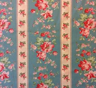 Country Life French Floral Wallpaper Kitschy Cotton Quilting Fabric