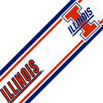 Fighting Illini Prepasted Wall Border Roll Contemporary Wallpaper