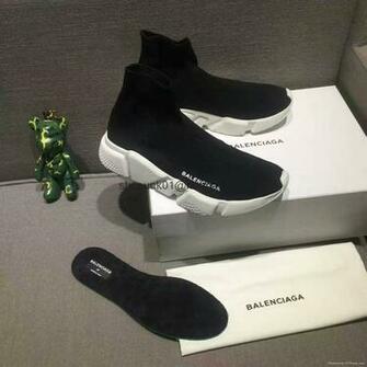 Balenciaga Speed Trainer Knit Runner High Sock Black White