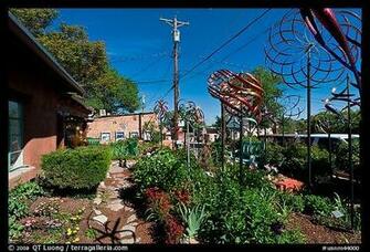 Yard With Contemporary Sculptures Santa Fe New Mexico Usa Color