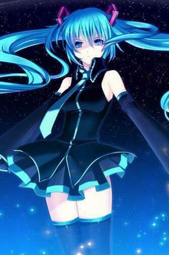 Wallpaper Girl Hatsune Miku Dear Headphones Smiling iPhone