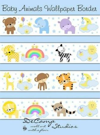 Baby Jungle Zoo And Woodland Animals Wallpaper Border Wall Decals