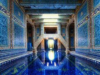 The Azure Blue Indoor Pool At Hearst Castle Widescreen Wallpaper