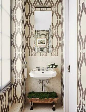 Phillip Jeffries Arches Wallpaper Eclectic Bathroom Architectural