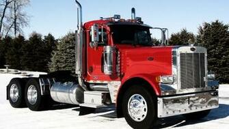 Wallpaper Red Peterbilt Truck HD Desktop