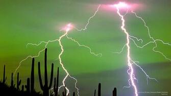 Weather Wallpaper Lightning Strikes Sonoran Desert Arizona