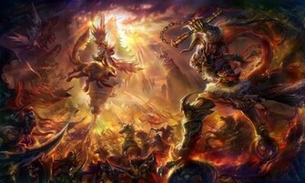 Epic Battle War Monster Fighting Battlefield Warriors HD Wallpaper