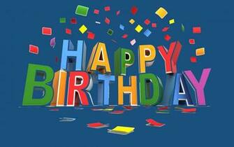 3d Blue Background Happy BirtHDay Wallpaper Im High
