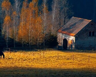 Farm In Autumn Desktop Pc And Mac Wallpaper