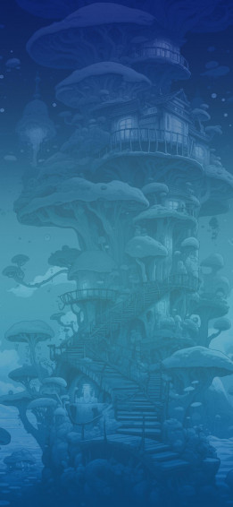 Fantasy House Blue Aesthetic Wallpaper Beautiful