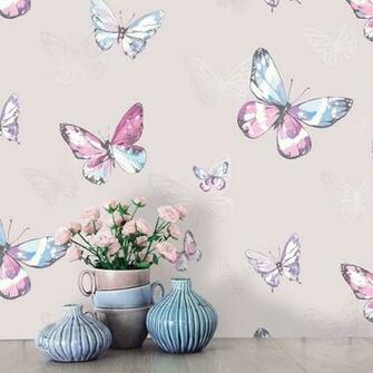 Butterfly Wallpaper Girls Bedroom Decor Pink White Papel Pintado