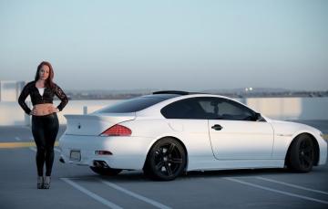 Wallpaper Roof White The Sky Girl Black Bmw Parking