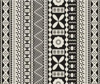 Fijian Masi Tongan Kupesi Tapa Pattern Wall Custom