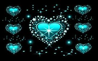 Blue Diamond Hearts Wallpaper
