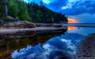 HD Lake Superior During Sunset Wallpaper