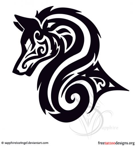 Simple Tribal Wolf