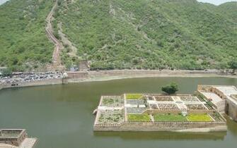 Amber Fort Garden Wallpaper Stock Photos