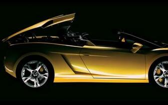 Gold Lamborghini Gallardo Spyder Mustalla Pohjalla Autot