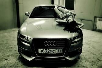 Wallpaper Audi Girl On The Hood Desktop