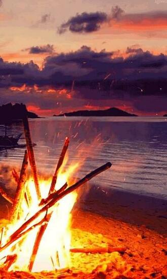 Beach Bonfire Live Wallpaper App Android