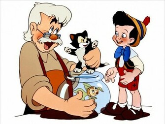 Wallpaper Pinocchio Geppetto Cleo Figaro