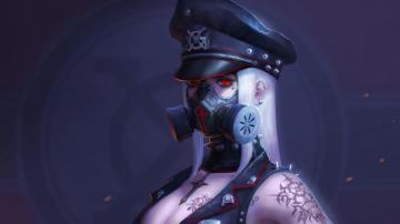 Cyberpunk Anime Girl Red Eye Gas Mask Sci Fi 4k Wallpaper