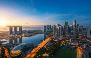 Wallpaper Field The City Lake Building Panorama Singapore